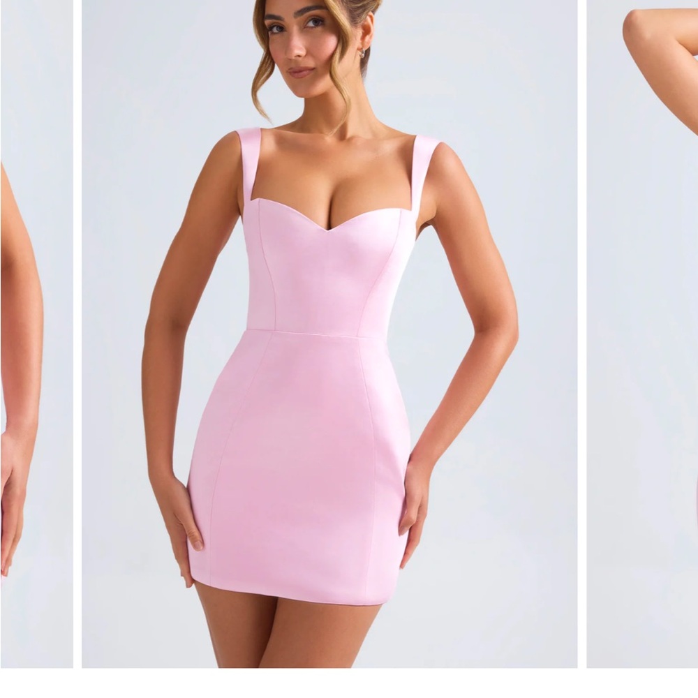 silk pink mini dress